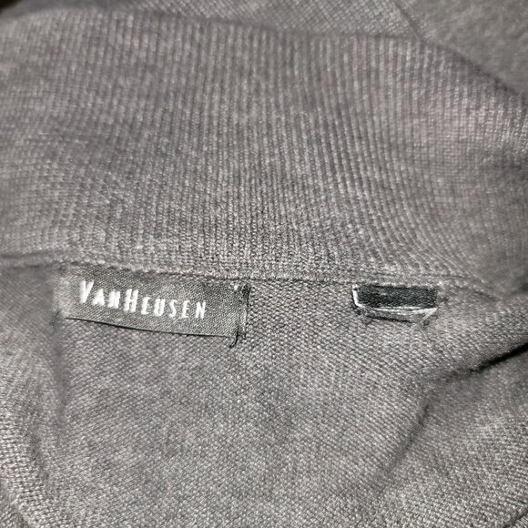 Van Heusen Men's Quarter-Zip Pullover Sweater Dark Gray READ jj3630 - Picture 5 of 6